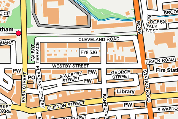 FY8 5JG map - OS OpenMap – Local (Ordnance Survey) FY8 5JG map - OS OpenMap – Local (Ordnance Survey)
