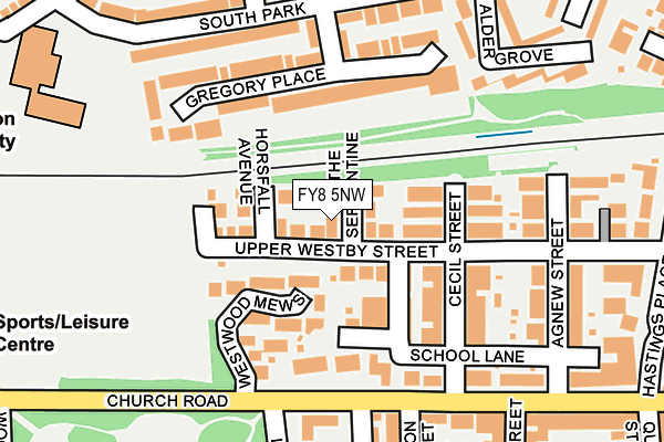 FY8 5NW map - OS OpenMap – Local (Ordnance Survey) FY8 5NW map - OS OpenMap – Local (Ordnance Survey)
