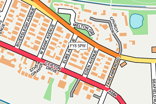 FY8 5PW map - OS OpenMap – Local (Ordnance Survey) FY8 5PW map - OS OpenMap – Local (Ordnance Survey)