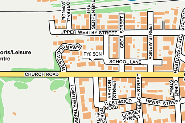 FY8 5QN map - OS OpenMap – Local (Ordnance Survey) FY8 5QN map - OS OpenMap – Local (Ordnance Survey)