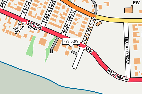 FY8 5QW map - OS OpenMap – Local (Ordnance Survey) FY8 5QW map - OS OpenMap – Local (Ordnance Survey)