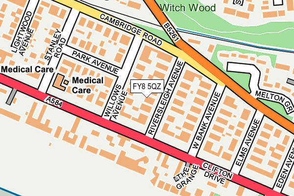 FY8 5QZ map - OS OpenMap – Local (Ordnance Survey) FY8 5QZ map - OS OpenMap – Local (Ordnance Survey)