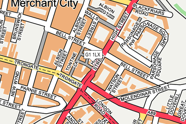 G1 1LX map - OS OpenMap – Local (Ordnance Survey)