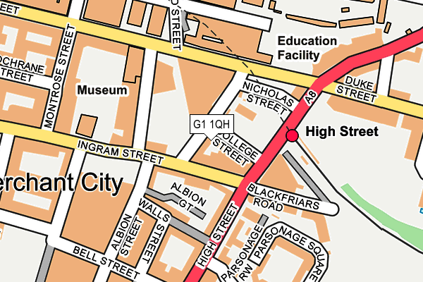 G1 1QH map - OS OpenMap – Local (Ordnance Survey)