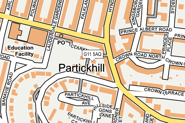 G11 5AQ map - OS OpenMap – Local (Ordnance Survey)