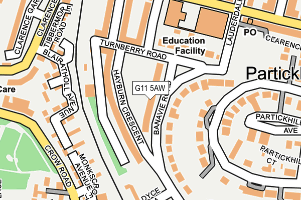 G11 5AW map - OS OpenMap – Local (Ordnance Survey) G11 5AW map - OS OpenMap – Local (Ordnance Survey)