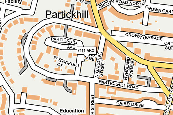 G11 5BX map - OS OpenMap – Local (Ordnance Survey)
