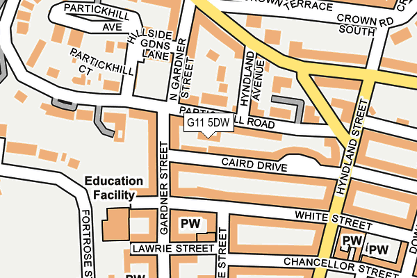 G11 5DW map - OS OpenMap – Local (Ordnance Survey) G11 5DW map - OS OpenMap – Local (Ordnance Survey)