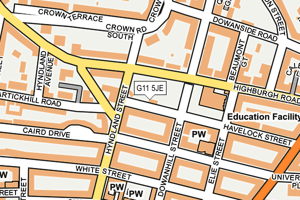 G11 5JE map - OS OpenMap – Local (Ordnance Survey)