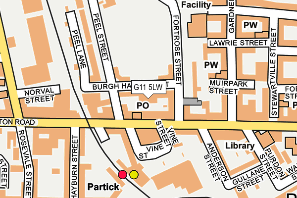 G11 5LW map - OS OpenMap – Local (Ordnance Survey) G11 5LW map - OS OpenMap – Local (Ordnance Survey)
