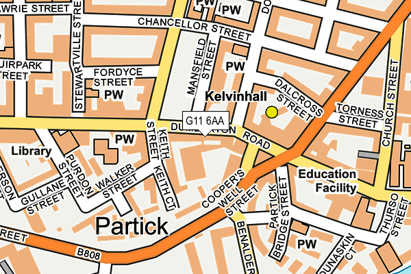 G11 6AA map - OS OpenMap – Local (Ordnance Survey)