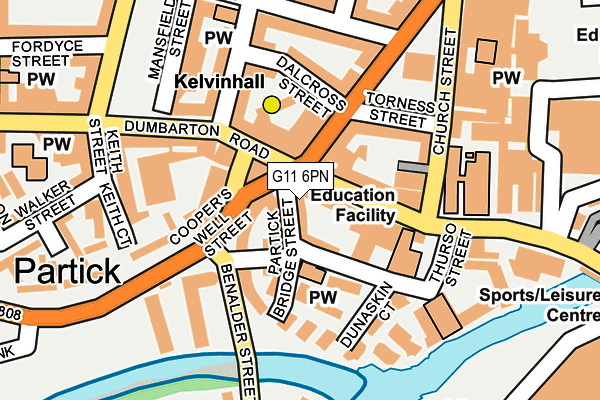 G11 6PN map - OS OpenMap – Local (Ordnance Survey)