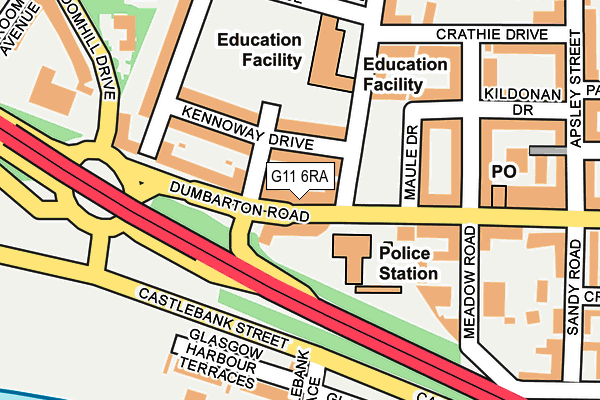 G11 6RA map - OS OpenMap – Local (Ordnance Survey)