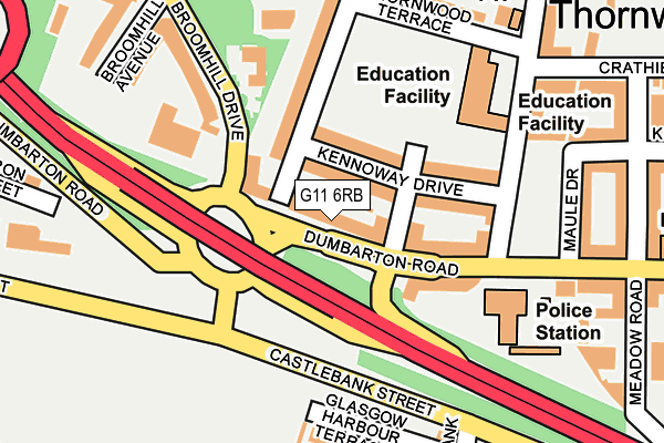 G11 6RB map - OS OpenMap – Local (Ordnance Survey)