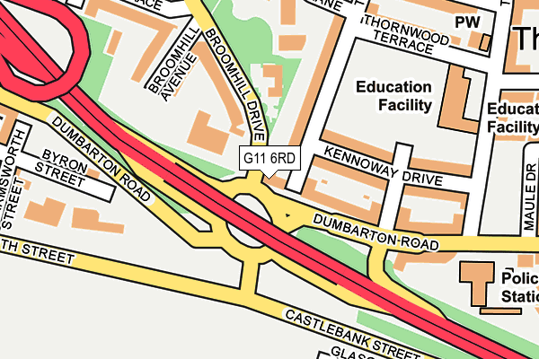 G11 6RD map - OS OpenMap – Local (Ordnance Survey)
