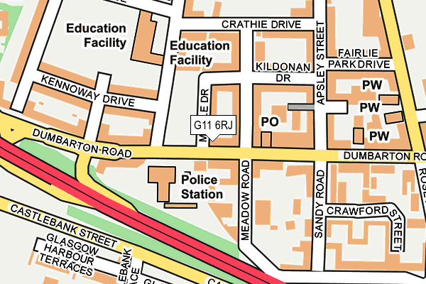 G11 6RJ map - OS OpenMap – Local (Ordnance Survey)