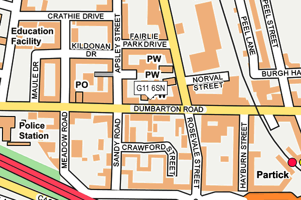 G11 6SN map - OS OpenMap – Local (Ordnance Survey)