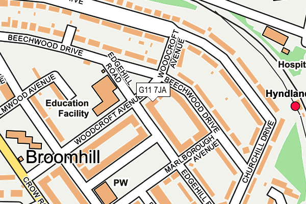 G11 7JA map - OS OpenMap – Local (Ordnance Survey) G11 7JA map - OS OpenMap – Local (Ordnance Survey)