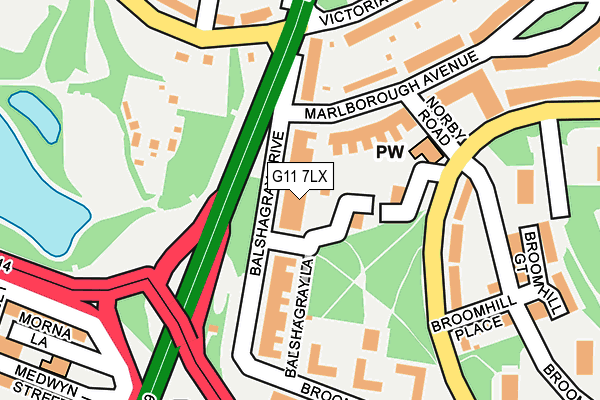G11 7LX map - OS OpenMap – Local (Ordnance Survey) G11 7LX map - OS OpenMap – Local (Ordnance Survey)