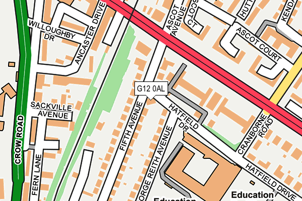 G12 0AL map - OS OpenMap – Local (Ordnance Survey)