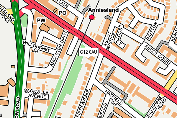 G12 0AU map - OS OpenMap – Local (Ordnance Survey)