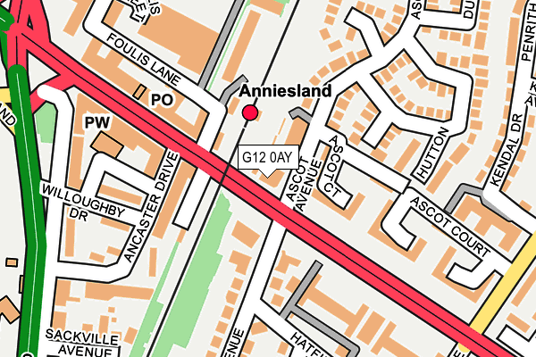 G12 0AY map - OS OpenMap – Local (Ordnance Survey) G12 0AY map - OS OpenMap – Local (Ordnance Survey)