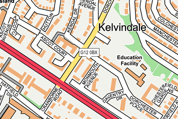 G12 0BX map - OS OpenMap – Local (Ordnance Survey)