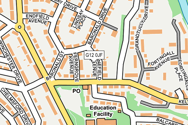 G12 0JF map - OS OpenMap – Local (Ordnance Survey) G12 0JF map - OS OpenMap – Local (Ordnance Survey)