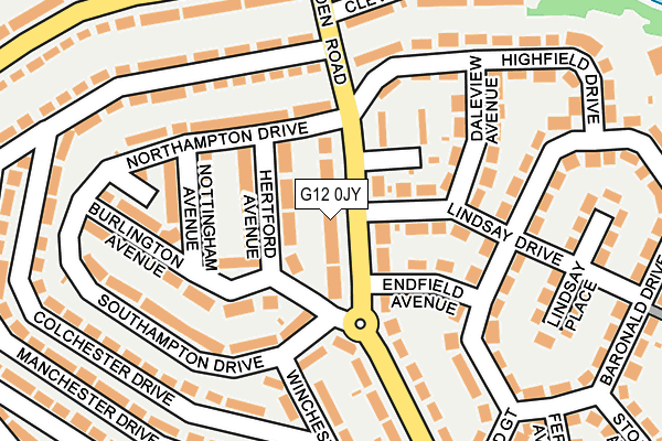 G12 0JY map - OS OpenMap – Local (Ordnance Survey) G12 0JY map - OS OpenMap – Local (Ordnance Survey)