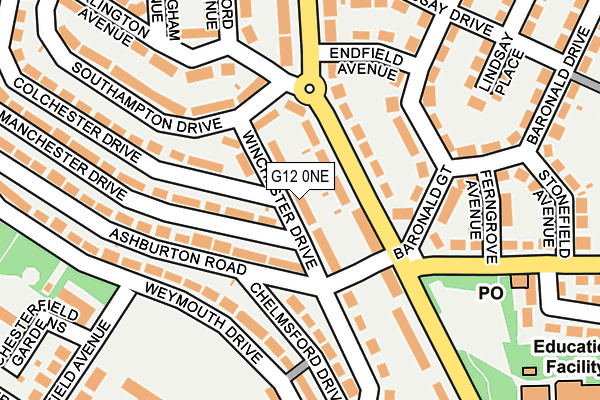 G12 0NE map - OS OpenMap – Local (Ordnance Survey) G12 0NE map - OS OpenMap – Local (Ordnance Survey)