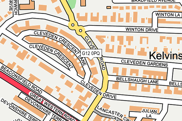 G12 0PQ map - OS OpenMap – Local (Ordnance Survey) G12 0PQ map - OS OpenMap – Local (Ordnance Survey)