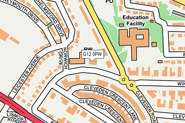 G12 0PW map - OS OpenMap – Local (Ordnance Survey) G12 0PW map - OS OpenMap – Local (Ordnance Survey)