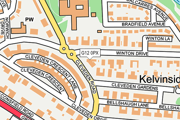 G12 0PX map - OS OpenMap – Local (Ordnance Survey) G12 0PX map - OS OpenMap – Local (Ordnance Survey)