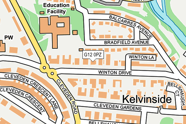 G12 0PZ map - OS OpenMap – Local (Ordnance Survey) G12 0PZ map - OS OpenMap – Local (Ordnance Survey)