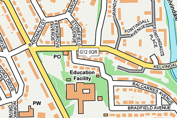 G12 0QR map - OS OpenMap – Local (Ordnance Survey) G12 0QR map - OS OpenMap – Local (Ordnance Survey)
