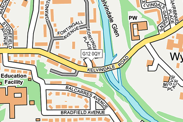G12 0QY map - OS OpenMap – Local (Ordnance Survey) G12 0QY map - OS OpenMap – Local (Ordnance Survey)