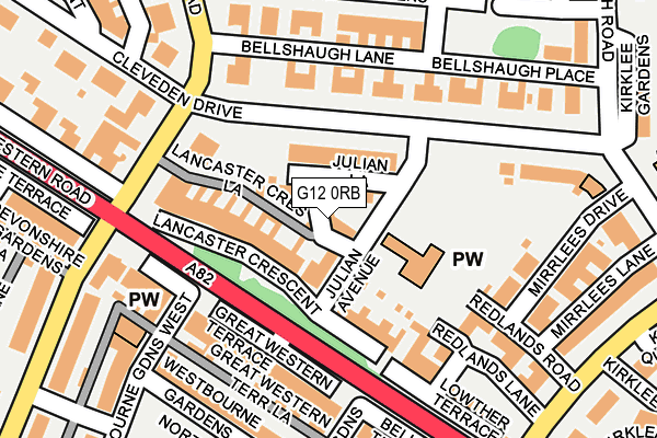 G12 0RB map - OS OpenMap – Local (Ordnance Survey)