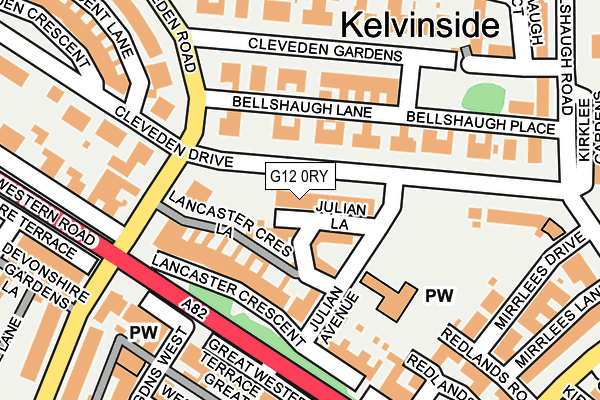 G12 0RY map - OS OpenMap – Local (Ordnance Survey) G12 0RY map - OS OpenMap – Local (Ordnance Survey)