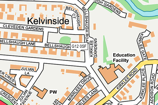 G12 0SF map - OS OpenMap – Local (Ordnance Survey)