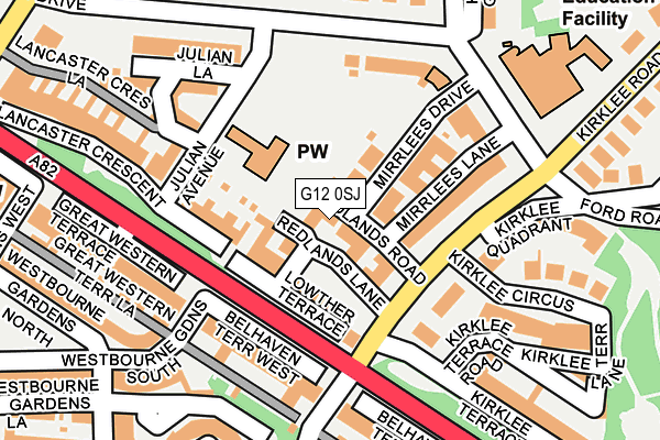 G12 0SJ map - OS OpenMap – Local (Ordnance Survey) G12 0SJ map - OS OpenMap – Local (Ordnance Survey)