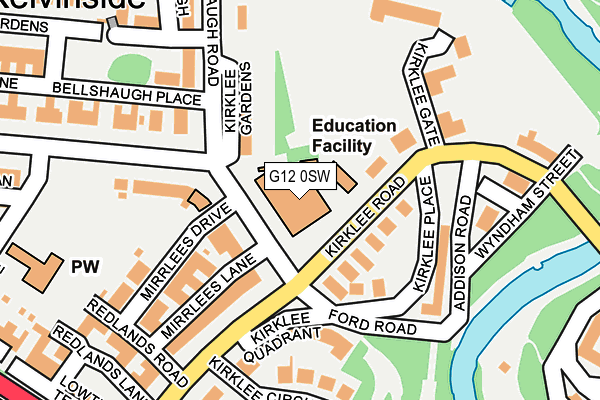 G12 0SW map - OS OpenMap – Local (Ordnance Survey) G12 0SW map - OS OpenMap – Local (Ordnance Survey)