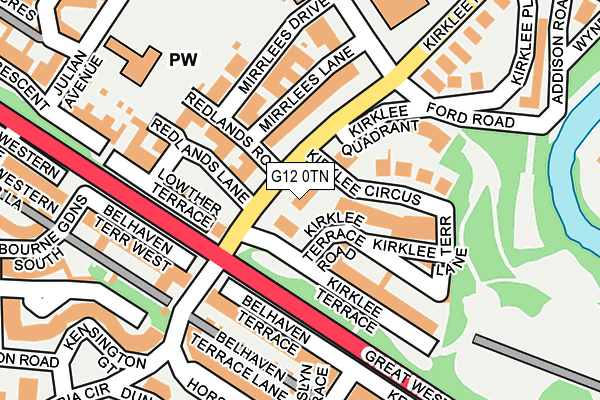 G12 0TN map - OS OpenMap – Local (Ordnance Survey) G12 0TN map - OS OpenMap – Local (Ordnance Survey)
