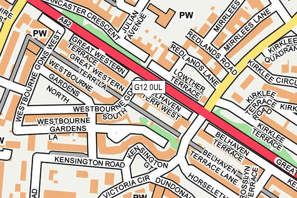 G12 0UL map - OS OpenMap – Local (Ordnance Survey) G12 0UL map - OS OpenMap – Local (Ordnance Survey)