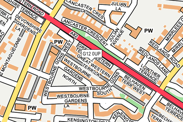 G12 0UP map - OS OpenMap – Local (Ordnance Survey)