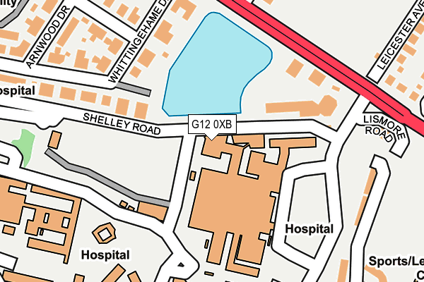 G12 0XB map - OS OpenMap – Local (Ordnance Survey)