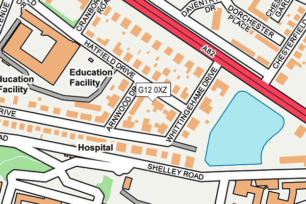 G12 0XZ map - OS OpenMap – Local (Ordnance Survey) G12 0XZ map - OS OpenMap – Local (Ordnance Survey)