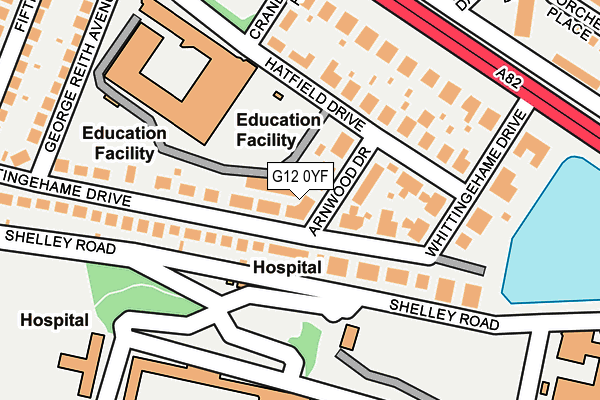 G12 0YF map - OS OpenMap – Local (Ordnance Survey) G12 0YF map - OS OpenMap – Local (Ordnance Survey)