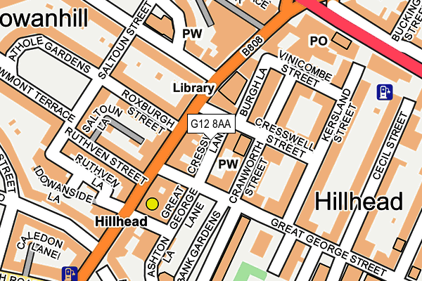 G12 8AA map - OS OpenMap – Local (Ordnance Survey) G12 8AA map - OS OpenMap – Local (Ordnance Survey)