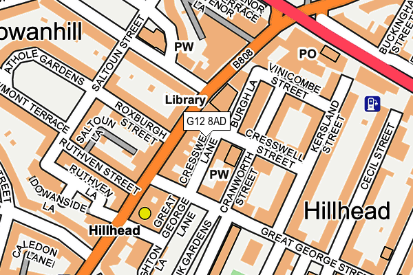 G12 8AD map - OS OpenMap – Local (Ordnance Survey) G12 8AD map - OS OpenMap – Local (Ordnance Survey)