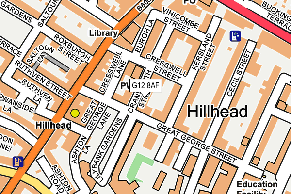 G12 8AF map - OS OpenMap – Local (Ordnance Survey) G12 8AF map - OS OpenMap – Local (Ordnance Survey)